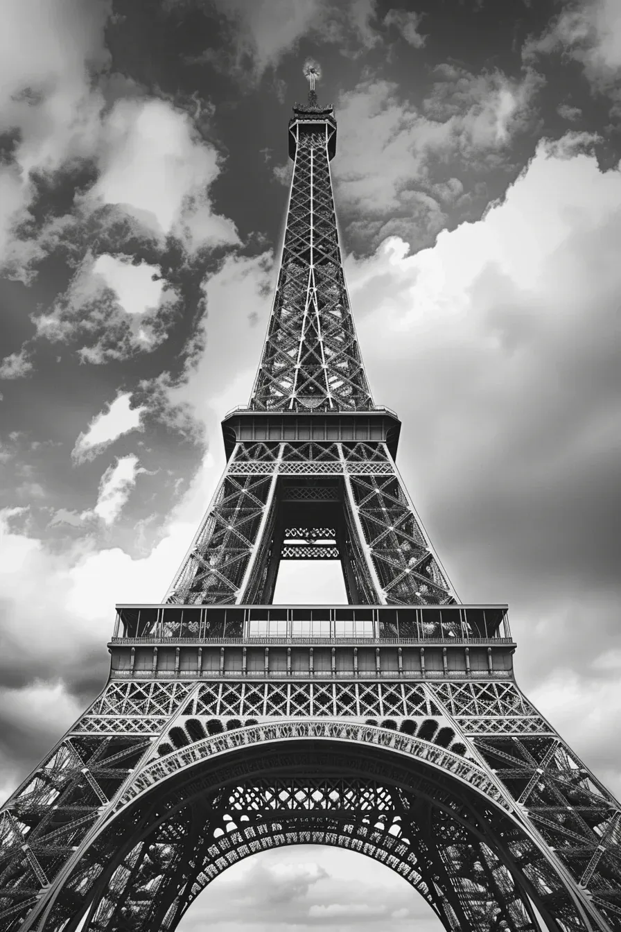 Tableau Tour Eiffel Noir et Blanc – Image 3