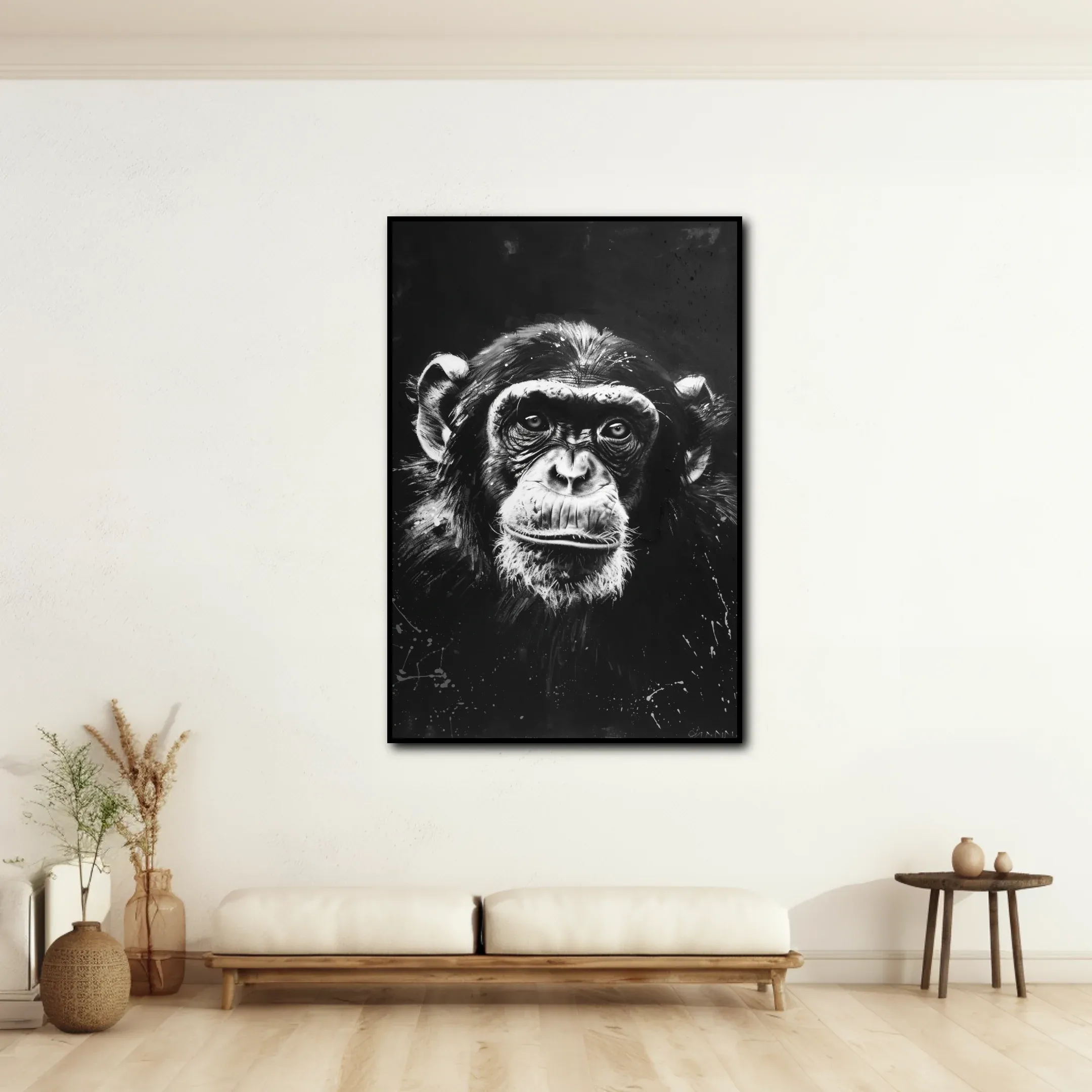 Tableau Singe Noir et Blanc – Image 2