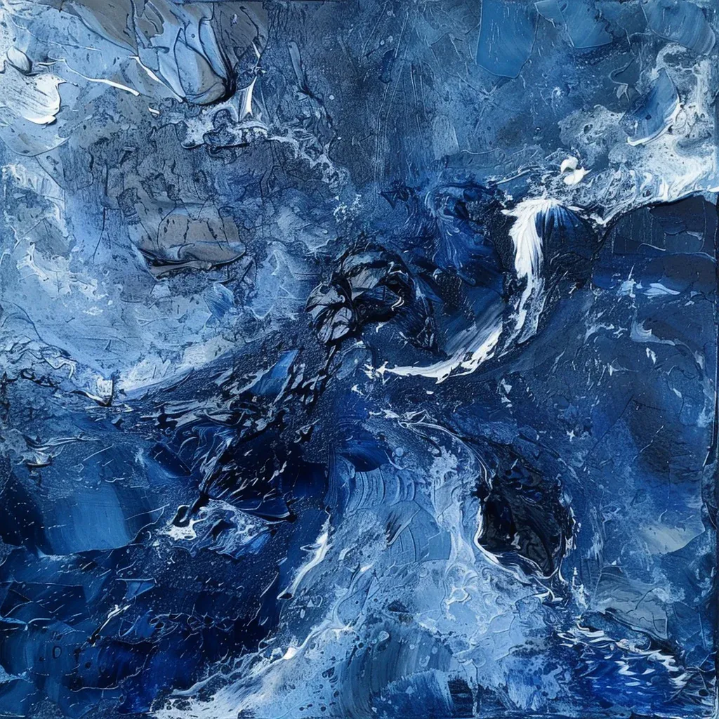 Tableau Moderne Bleu Foncé – Image 3