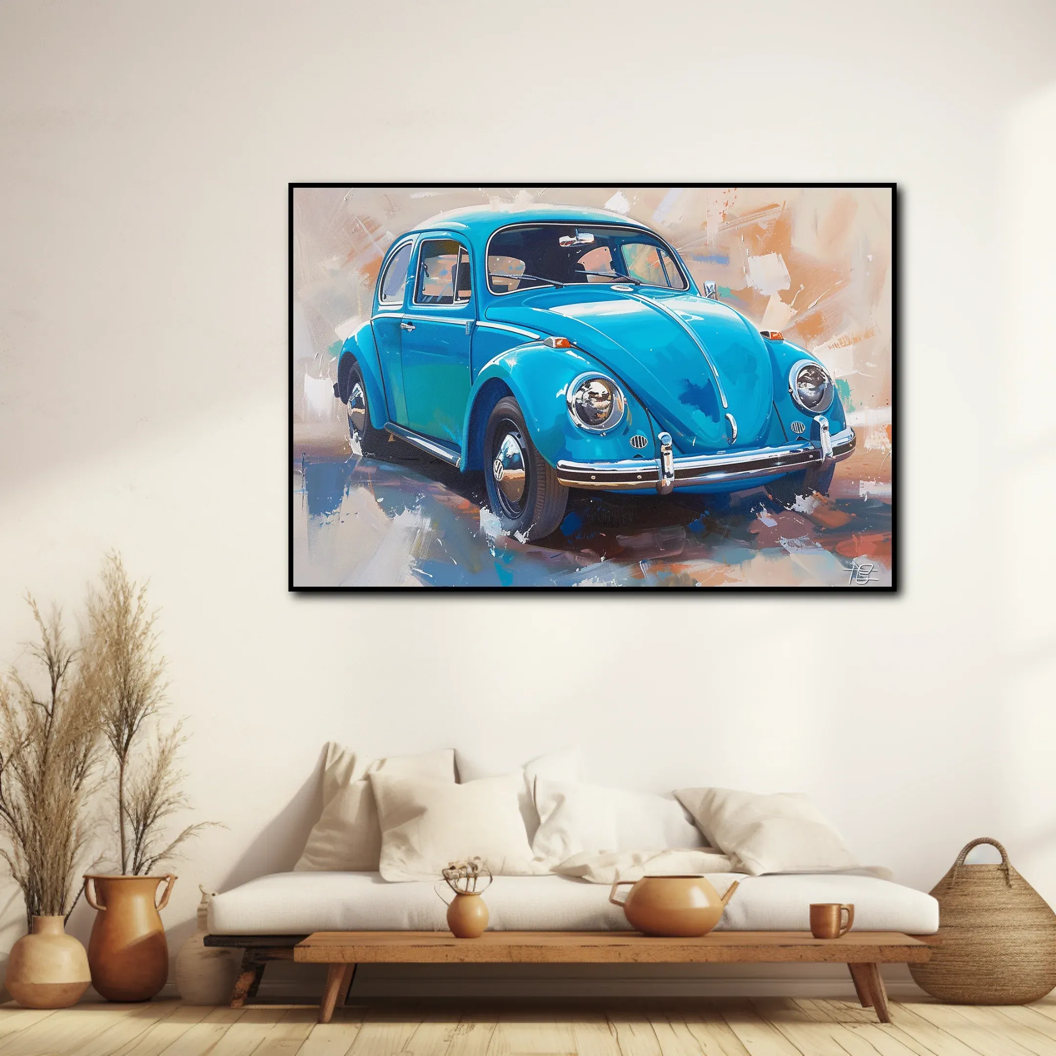 Tableau Wolkswagen Bleu Vintage – Image 2