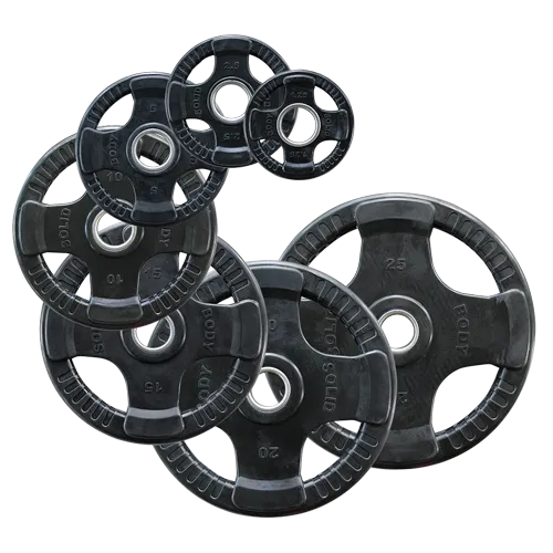 Set 140kg disques caoutchouc olympique à poignées diamètre 50mm – Image 2