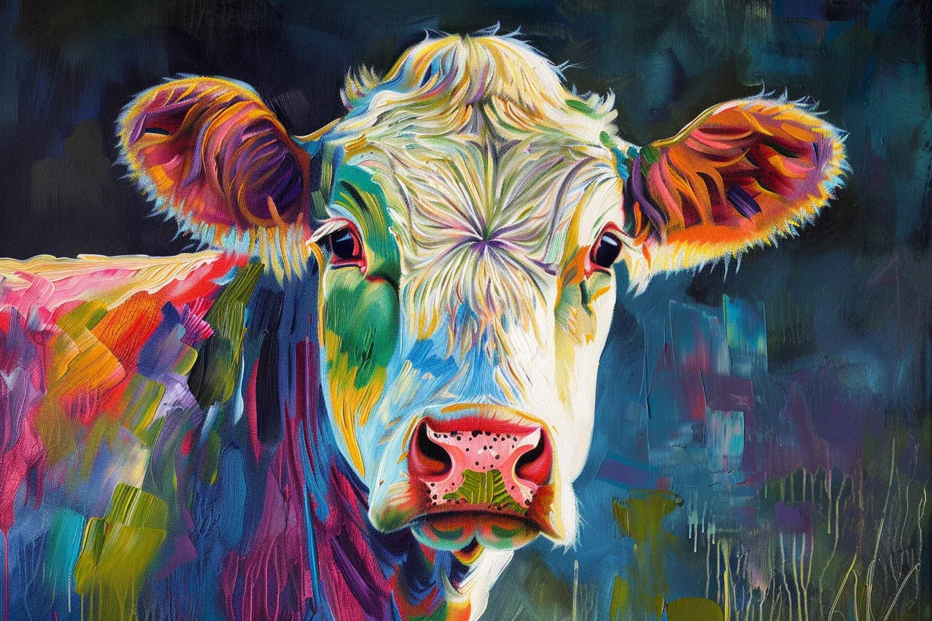 Tableau Vache Multicolore – Image 3