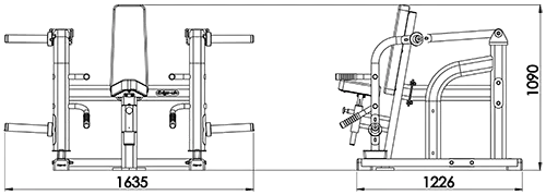 Shrug machine trapèze assis debout iso-latérale charge libre EXIGO 3080-1 – Image 4