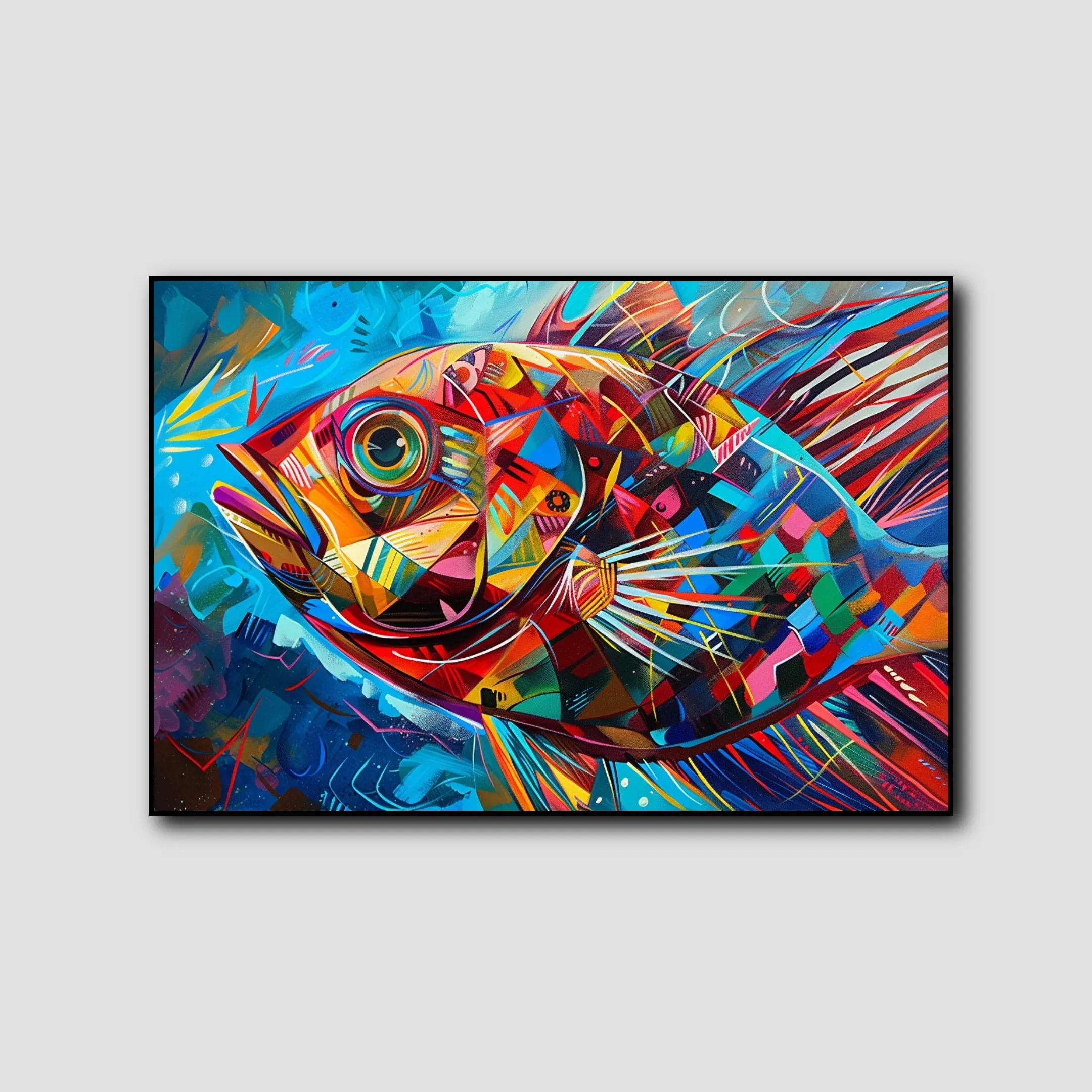 Tableau Abstrait Poisson
