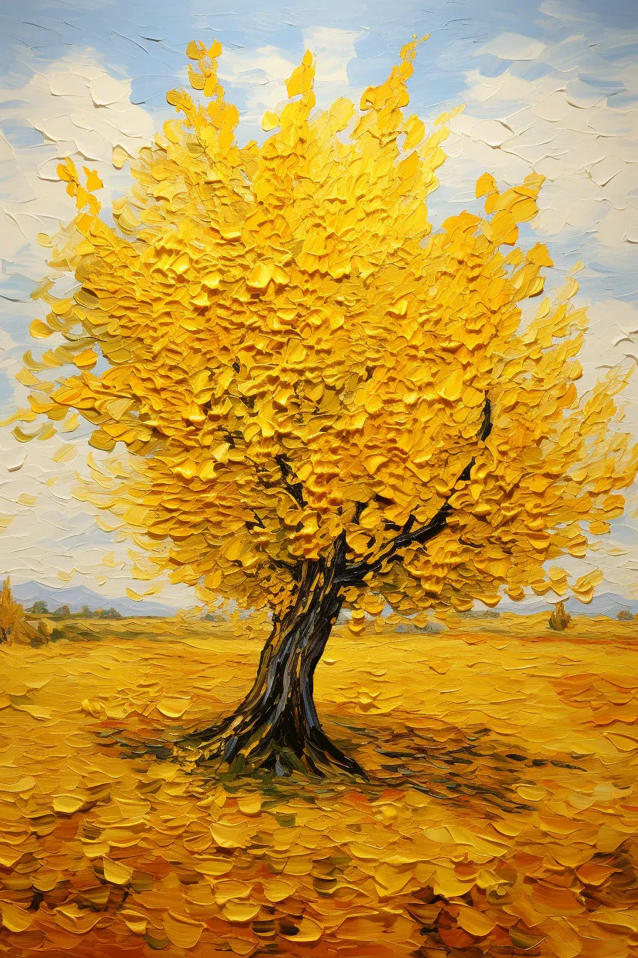 Tableau Arbre Jaune – Image 3
