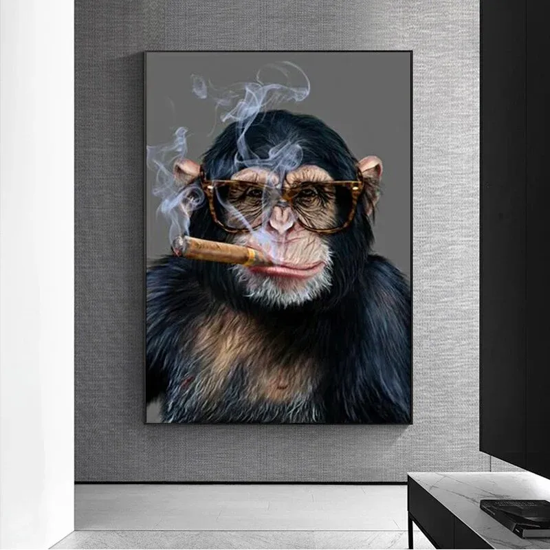 Tableau Singe qui Fume – Image 2