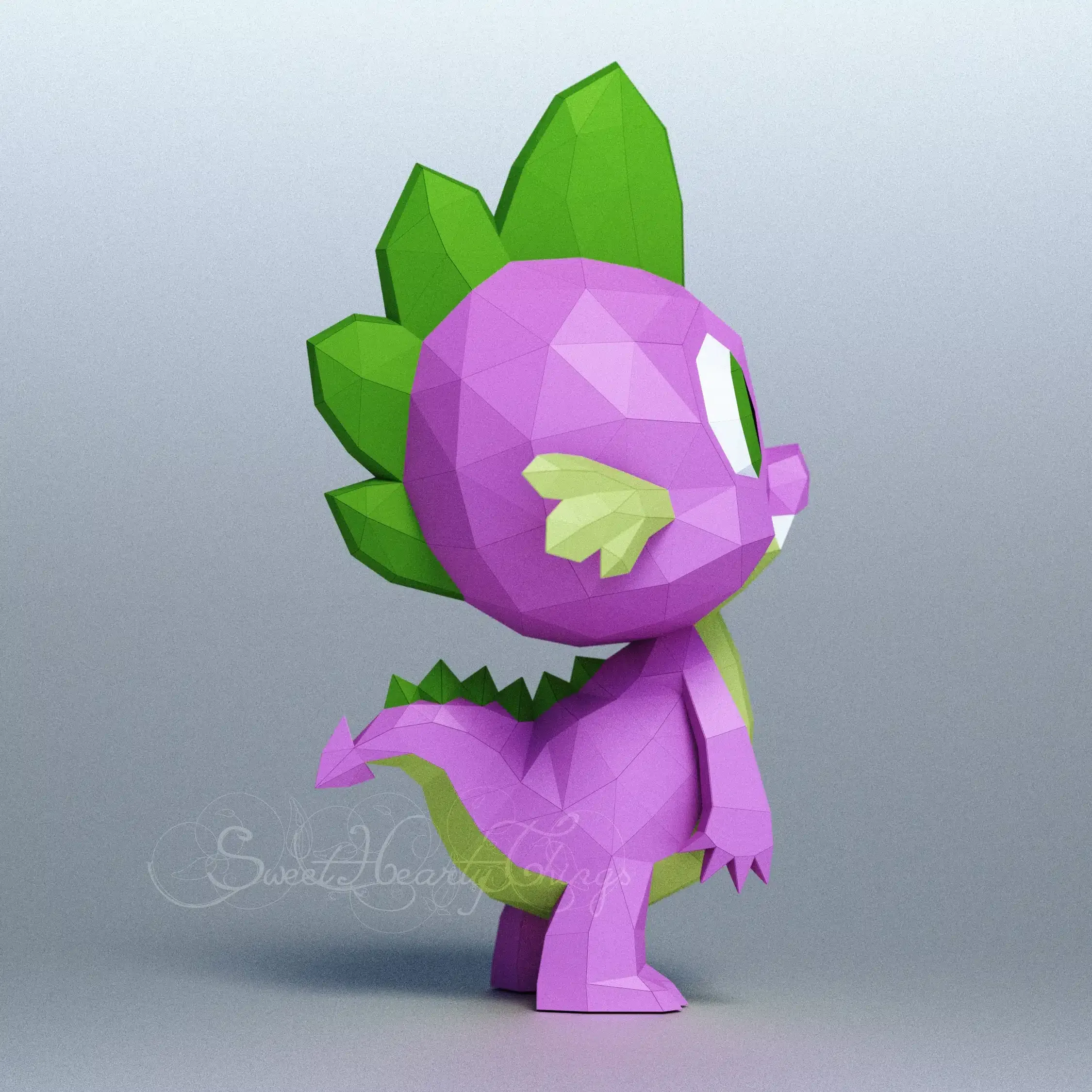 Papercraft Baby Spike en origami papier 3D – Image 3