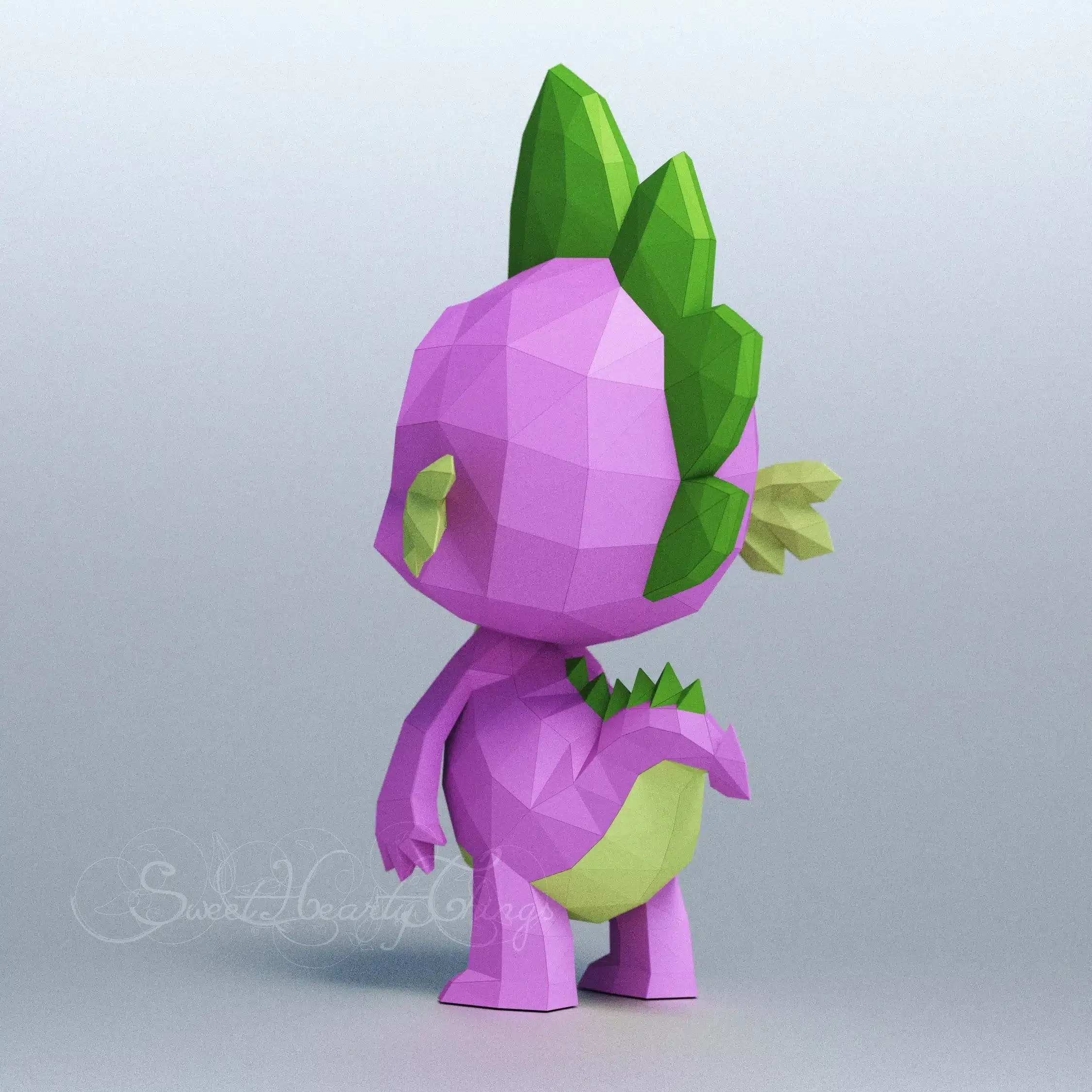 Papercraft Baby Spike en origami papier 3D – Image 4