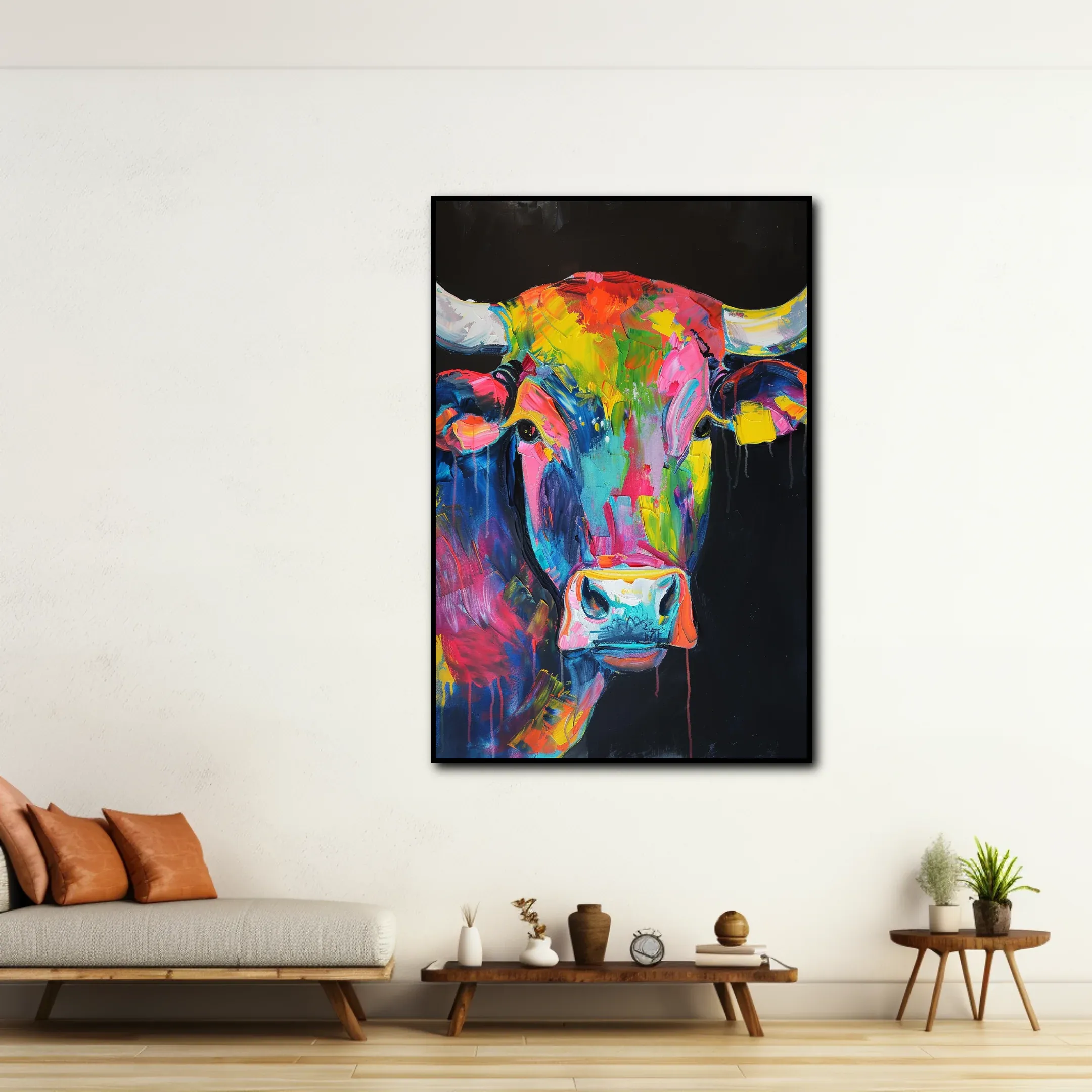 Tableau Taureau Multicolore – Image 2