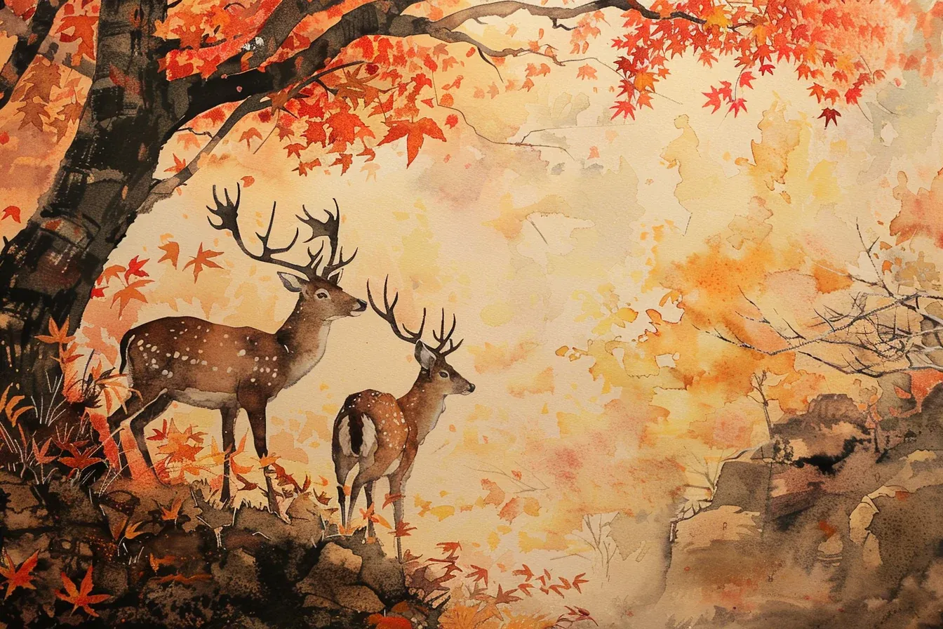 Tableau Aquarelle Cerf – Image 3