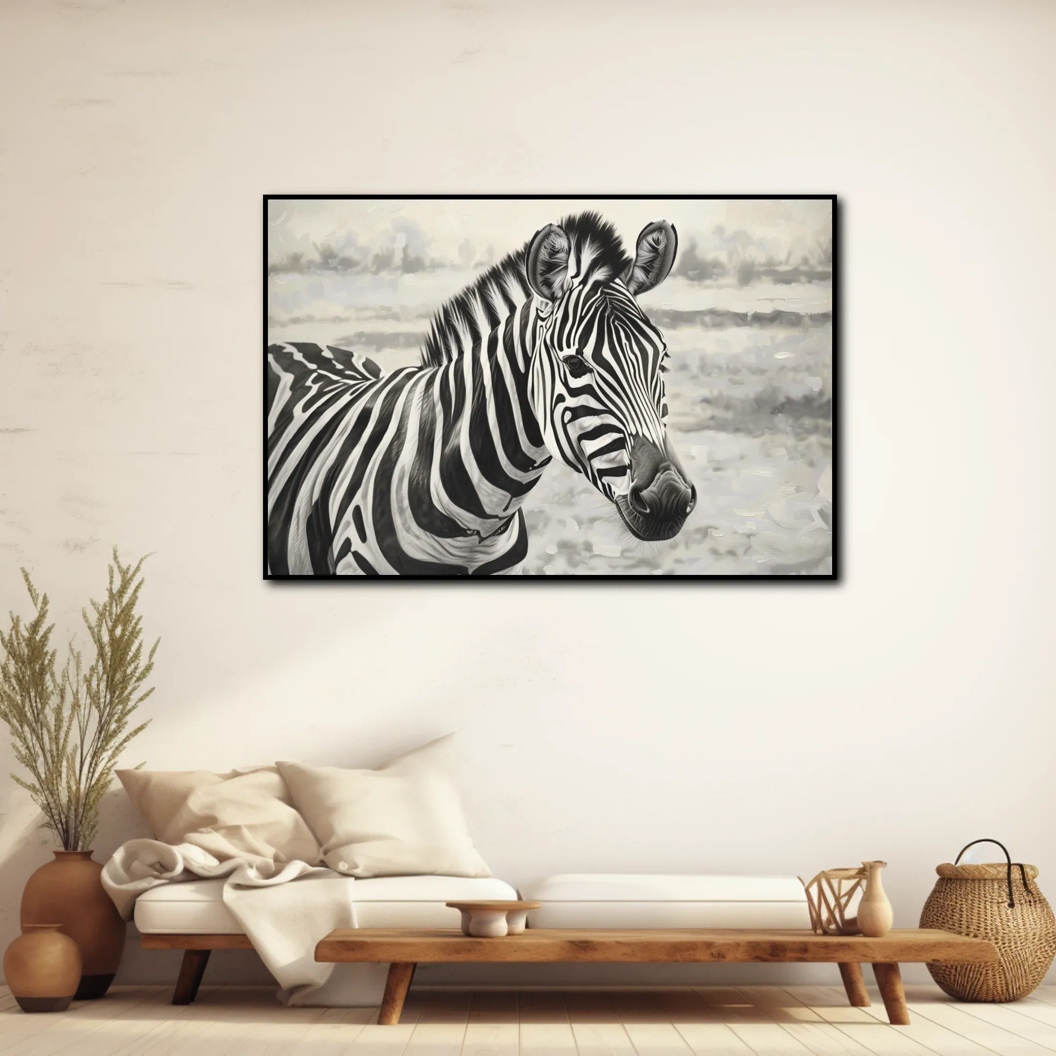 Tableau Zebre Noir et Blanc – Image 2