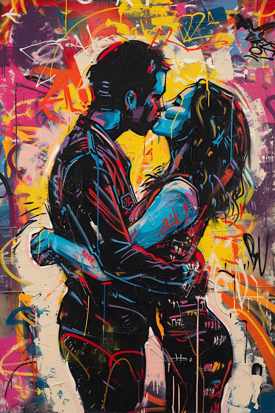 Tableau Street Art Premiers Baisers – Image 3