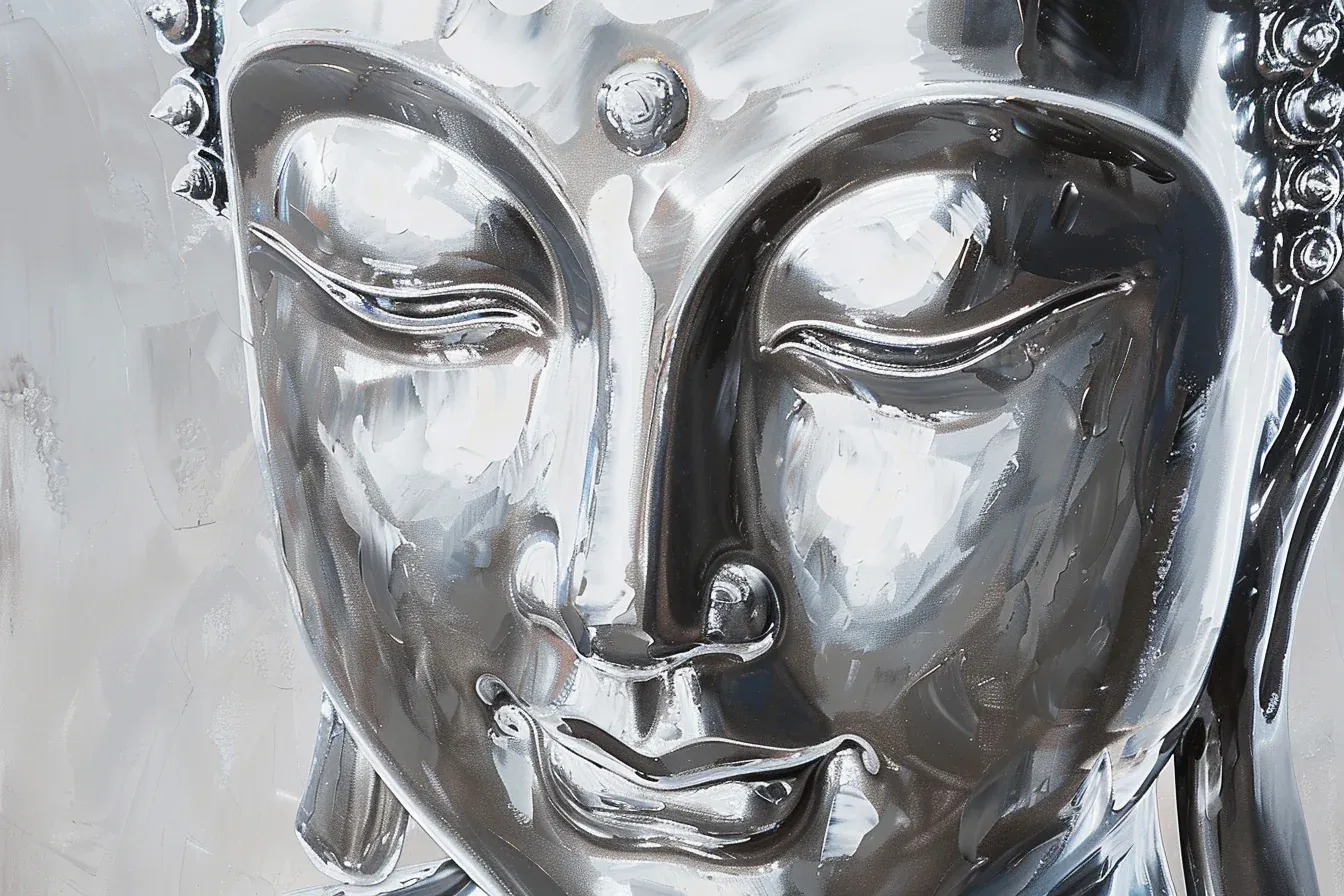 Tableau Argenté Bouddha – Image 3