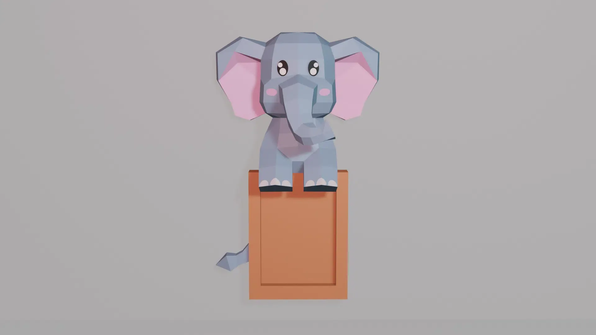Cadre photo d’un éléphant en papercraft 3D – Image 2