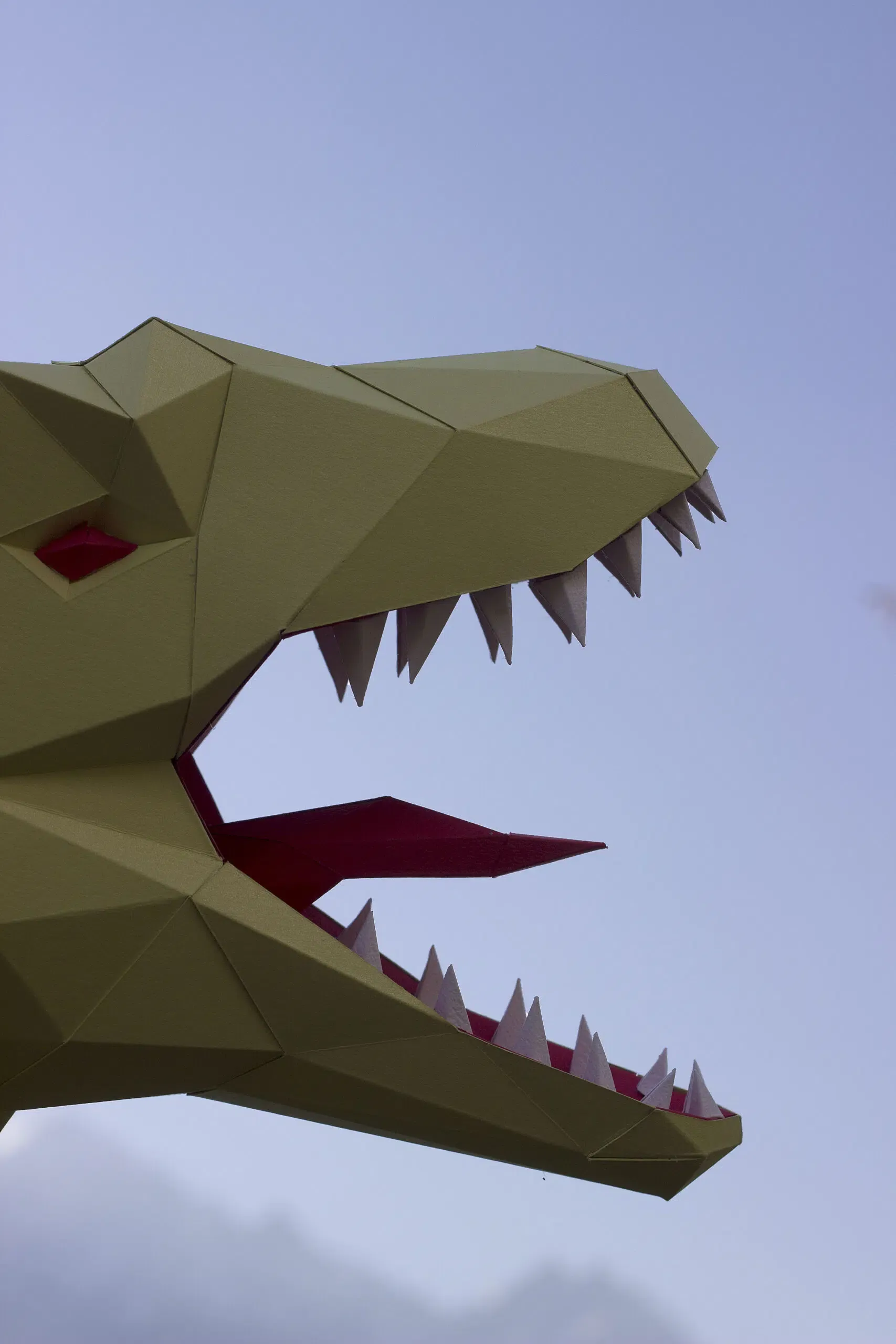 Papercraft tête de raptor Jurassic Park en origami – Image 5