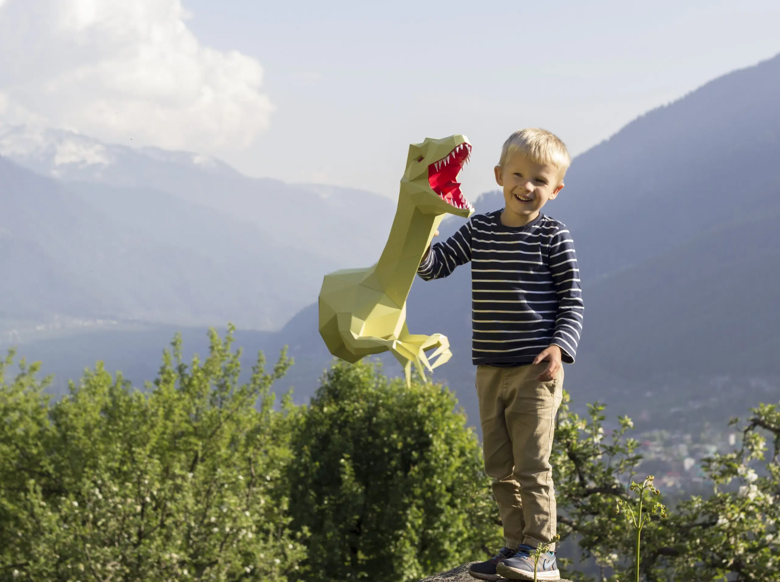 Papercraft tête de raptor Jurassic Park en origami – Image 8