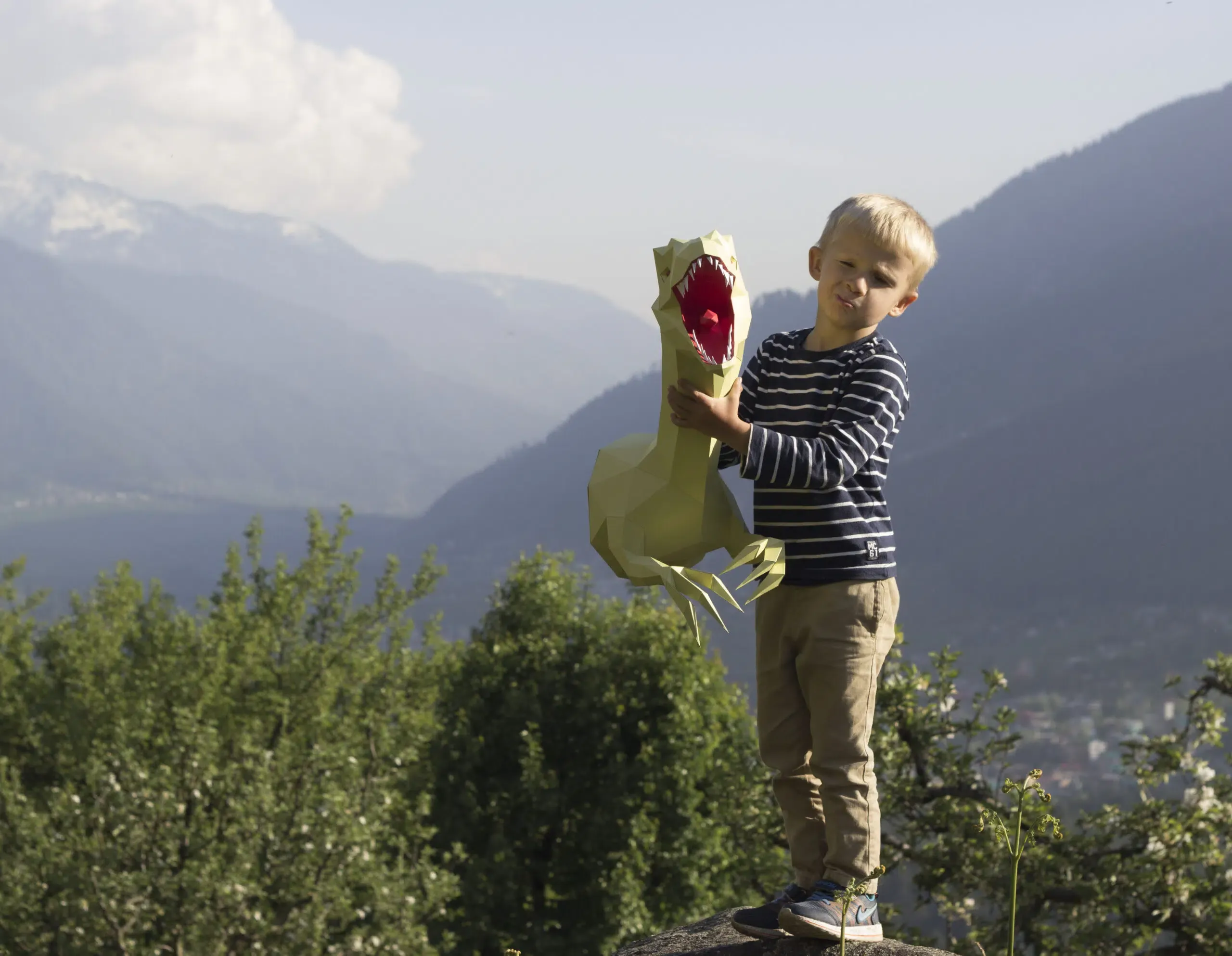 Papercraft tête de raptor Jurassic Park en origami – Image 9