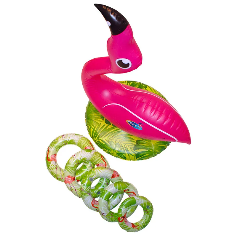jeu de lancer d’anneaux en piscine – Flamant rose