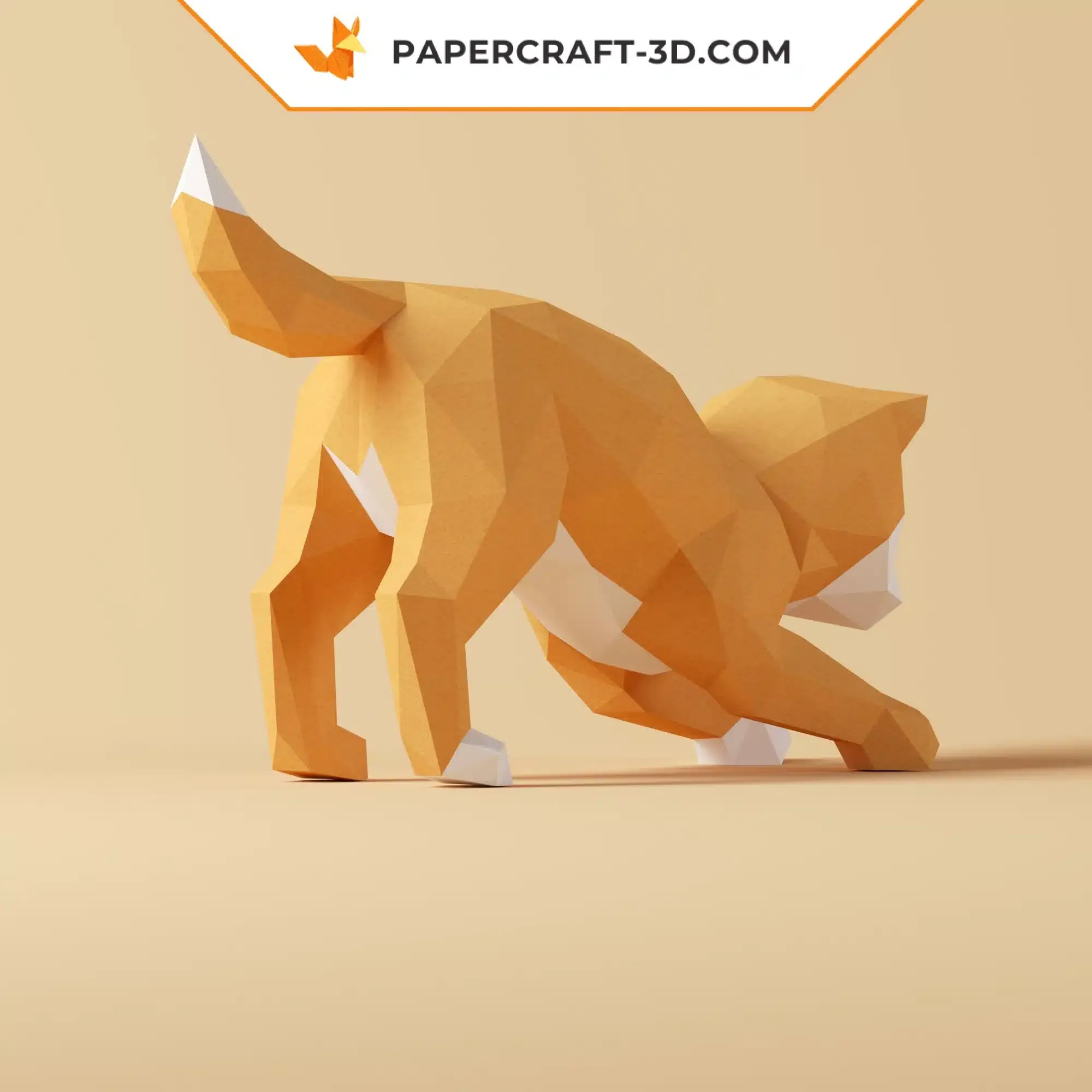 Papercraft de Shiba Inu qui fait la révérence en origami 3D – Image 3