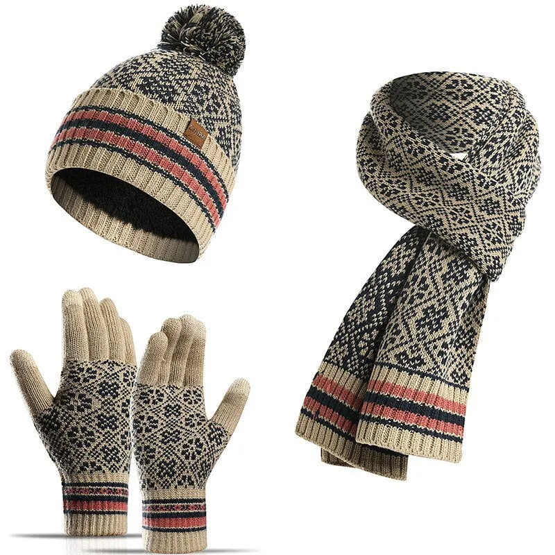 Ensemble trois pièces, écharpe, gants, bonnet – Image 4