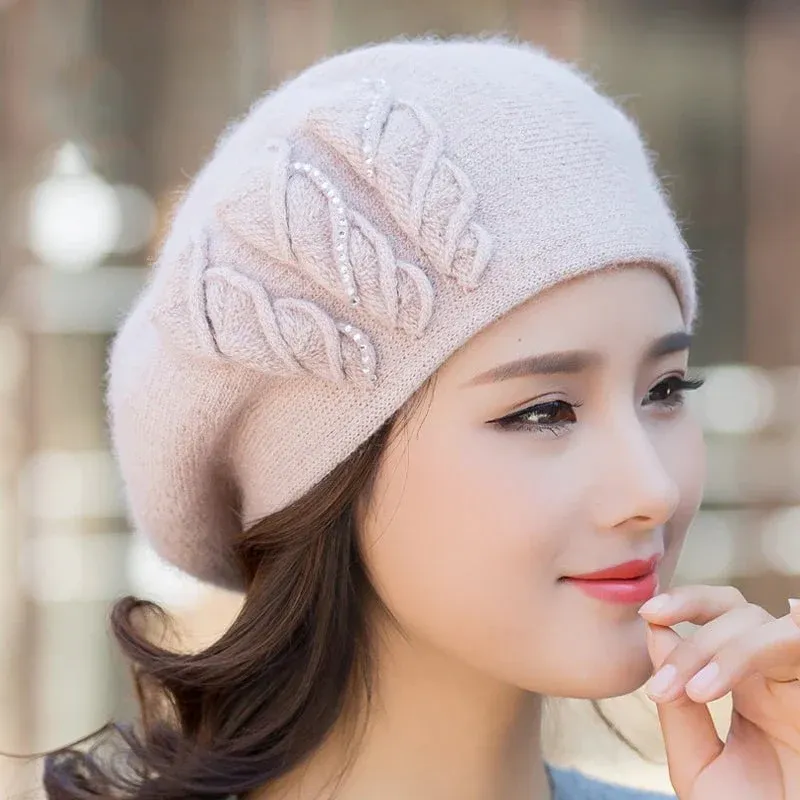 Béret d'hiver en tricot pour femme