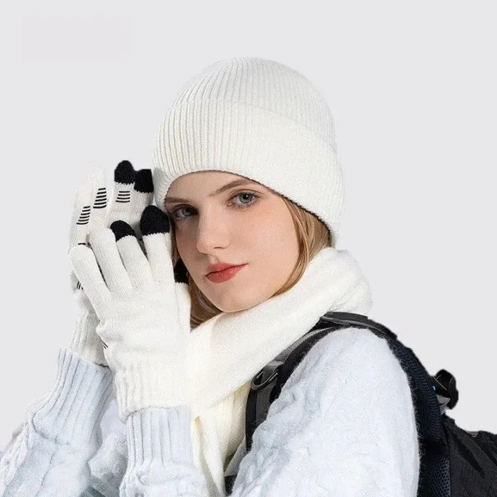 Ensemble bonnet écharpe et gants en acrylique – Image 2