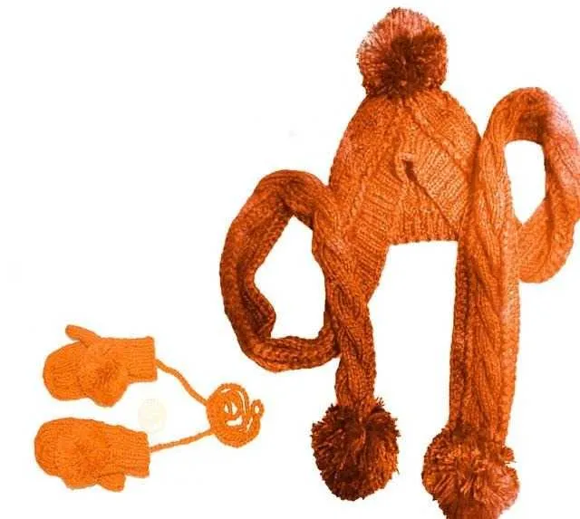 Chapeau avec écharpe et gants – Image 4