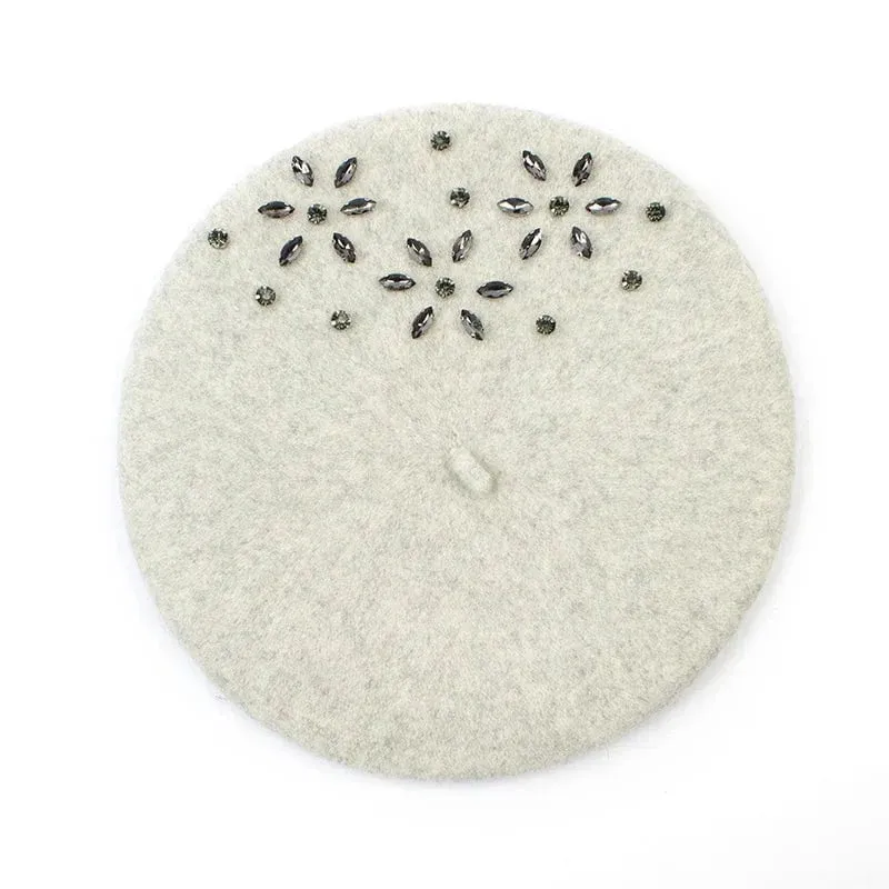 Béret femme en laine et strass – Image 9