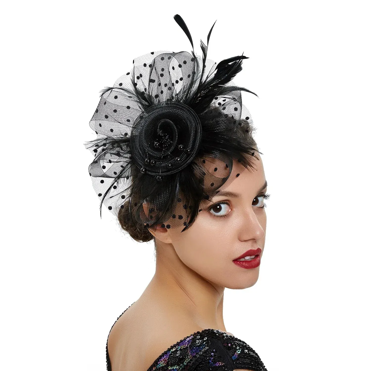 Chapeau Bibi dentelle et fleurs – Image 3