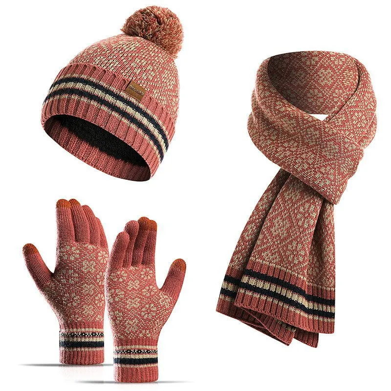 Ensemble trois pièces, écharpe, gants, bonnet – Image 2