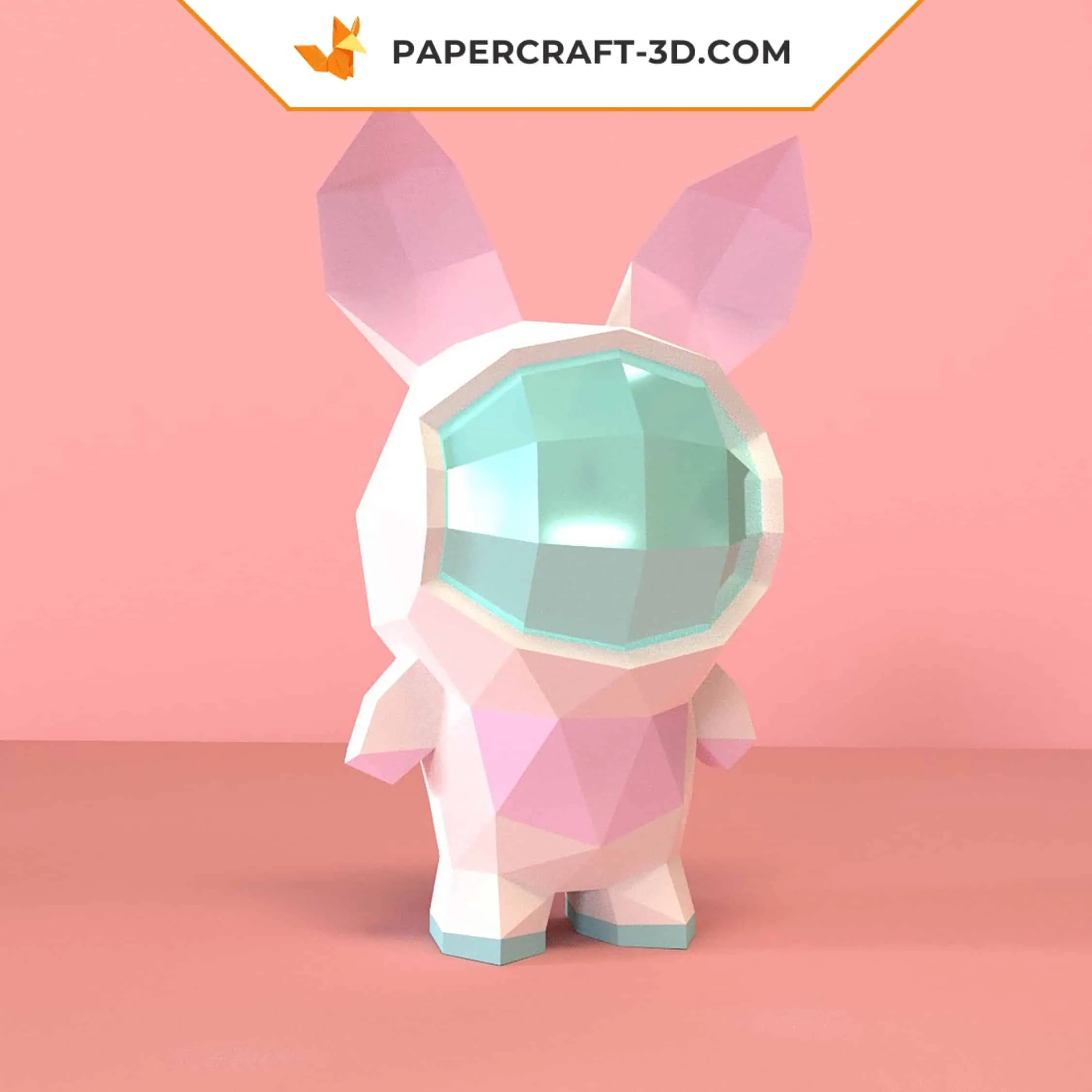 Papercraft lapin crétin astronaute en origami 3D – Image 4