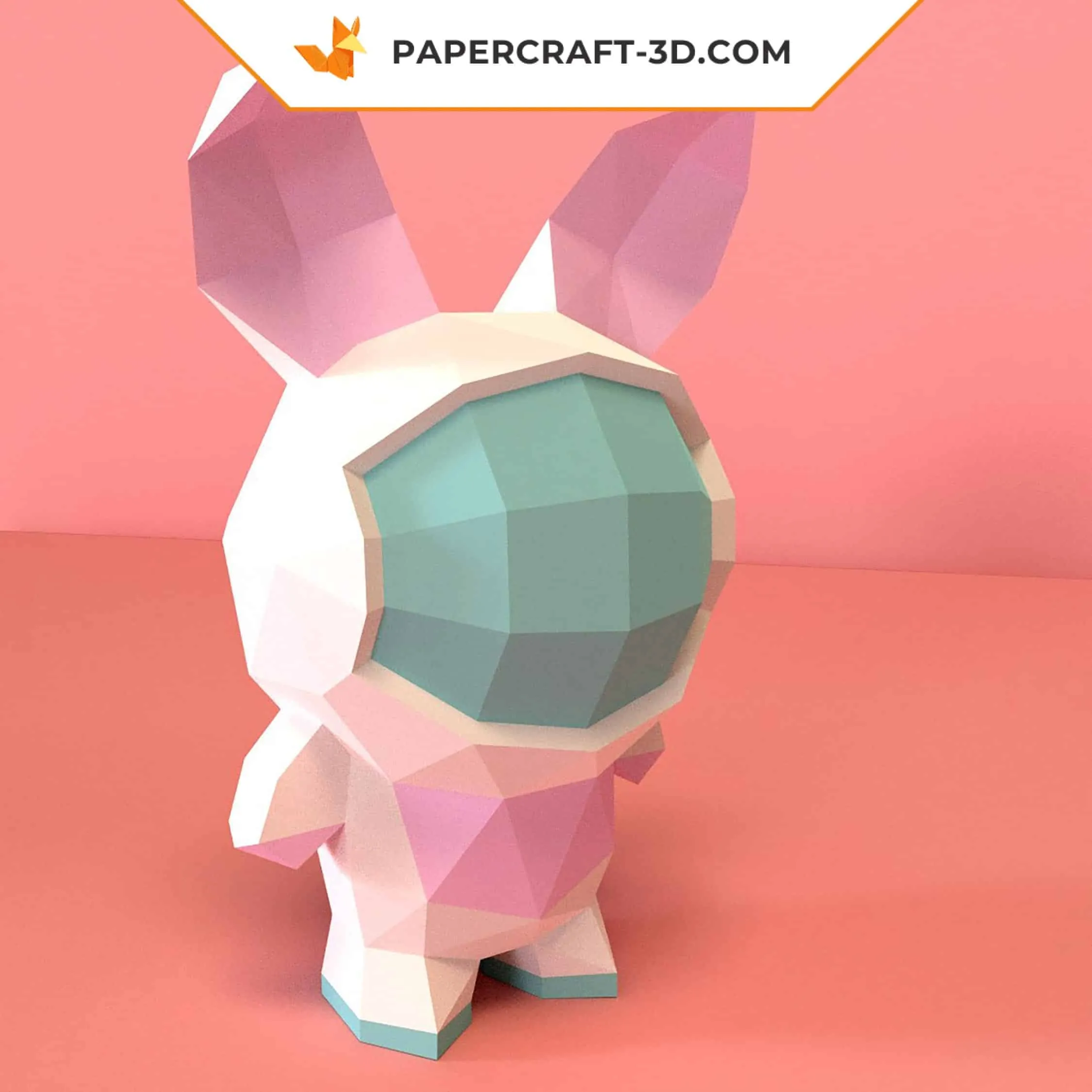 Papercraft lapin crétin astronaute en origami 3D – Image 8