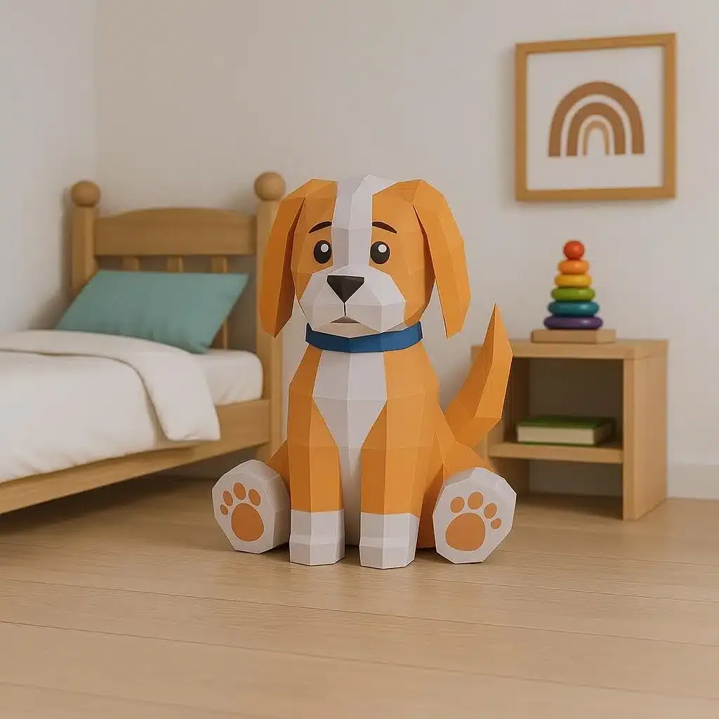 Chiot en papercraft 3D