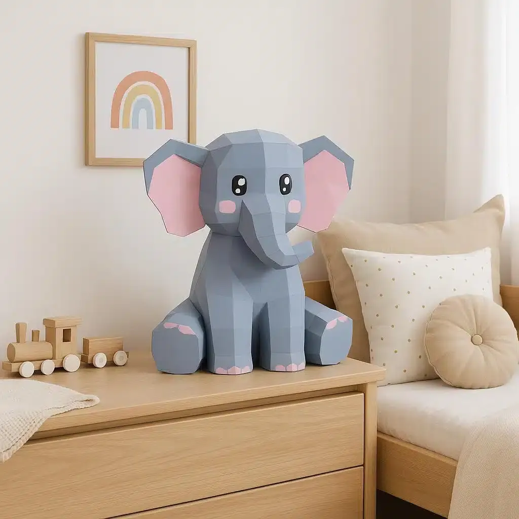 Éléphant en papercraft 3D