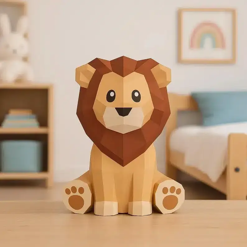 Lion en papercraft 3D