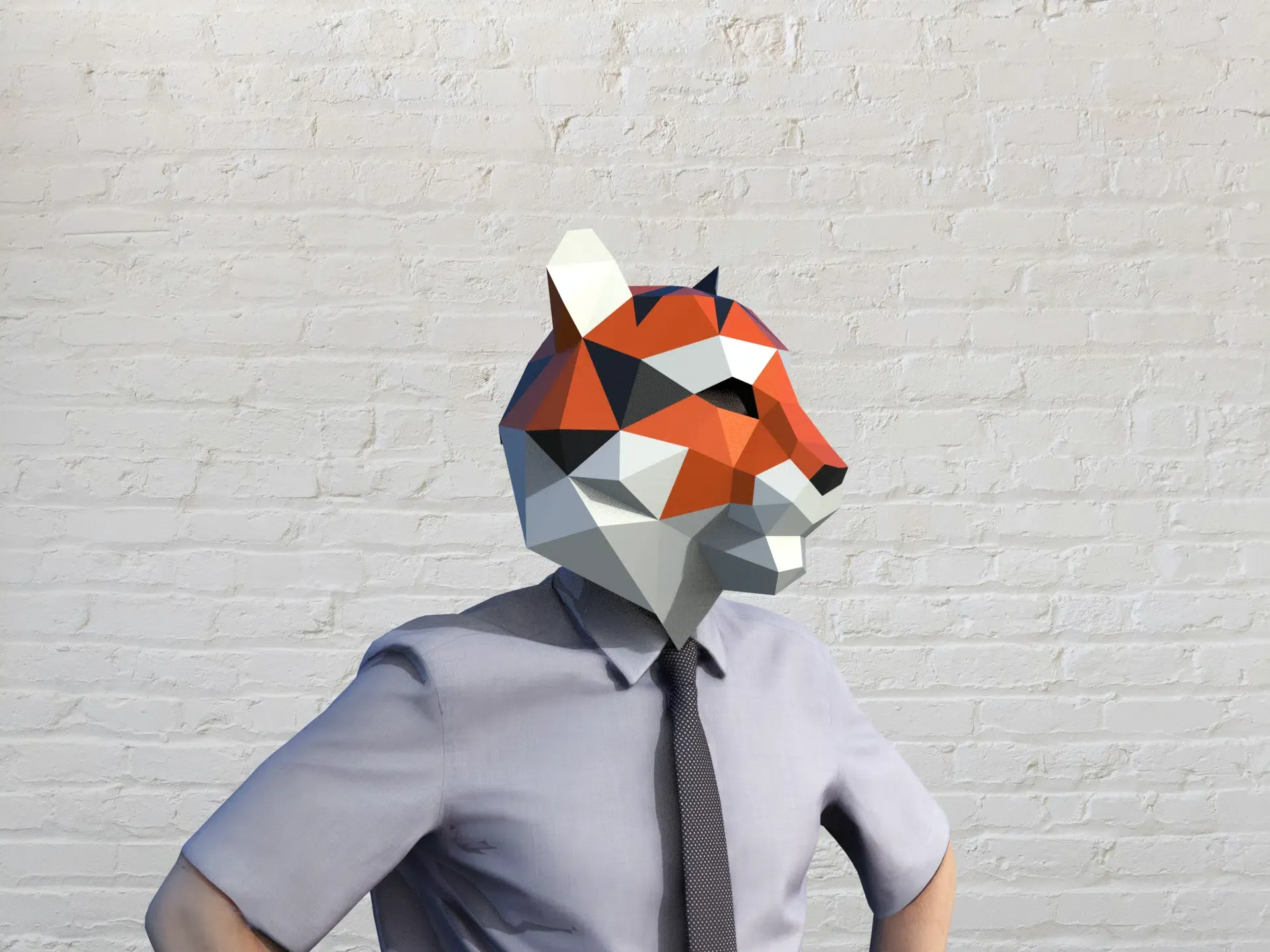 Masque de tigre en papercraft 3D – Image 4