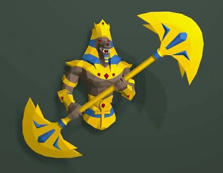 Papercraft Anubis 2 en origami papier 3D : modèle PDF FanArt à faire soi-même – Image 2