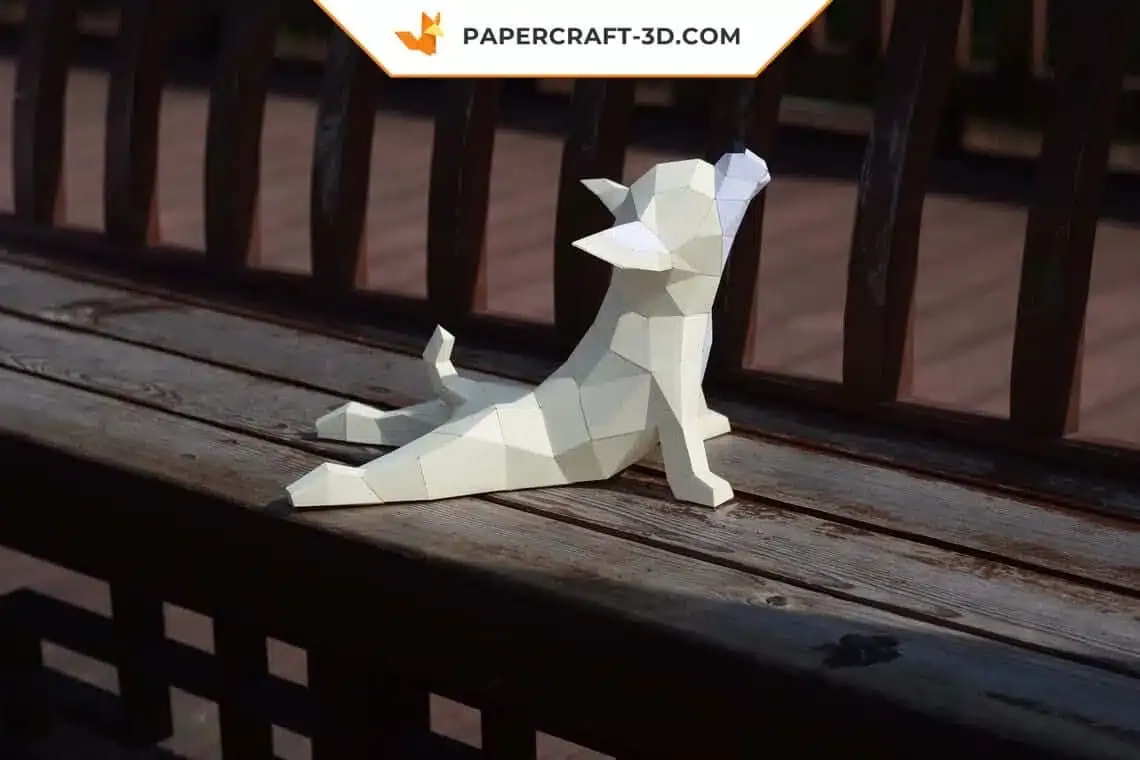 Papercraft chihuahua de yoga en origami 3D – Image 5
