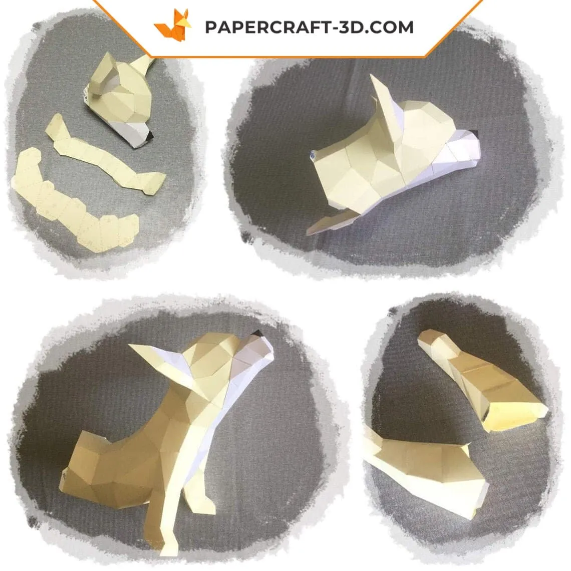Papercraft chihuahua de yoga en origami 3D – Image 6