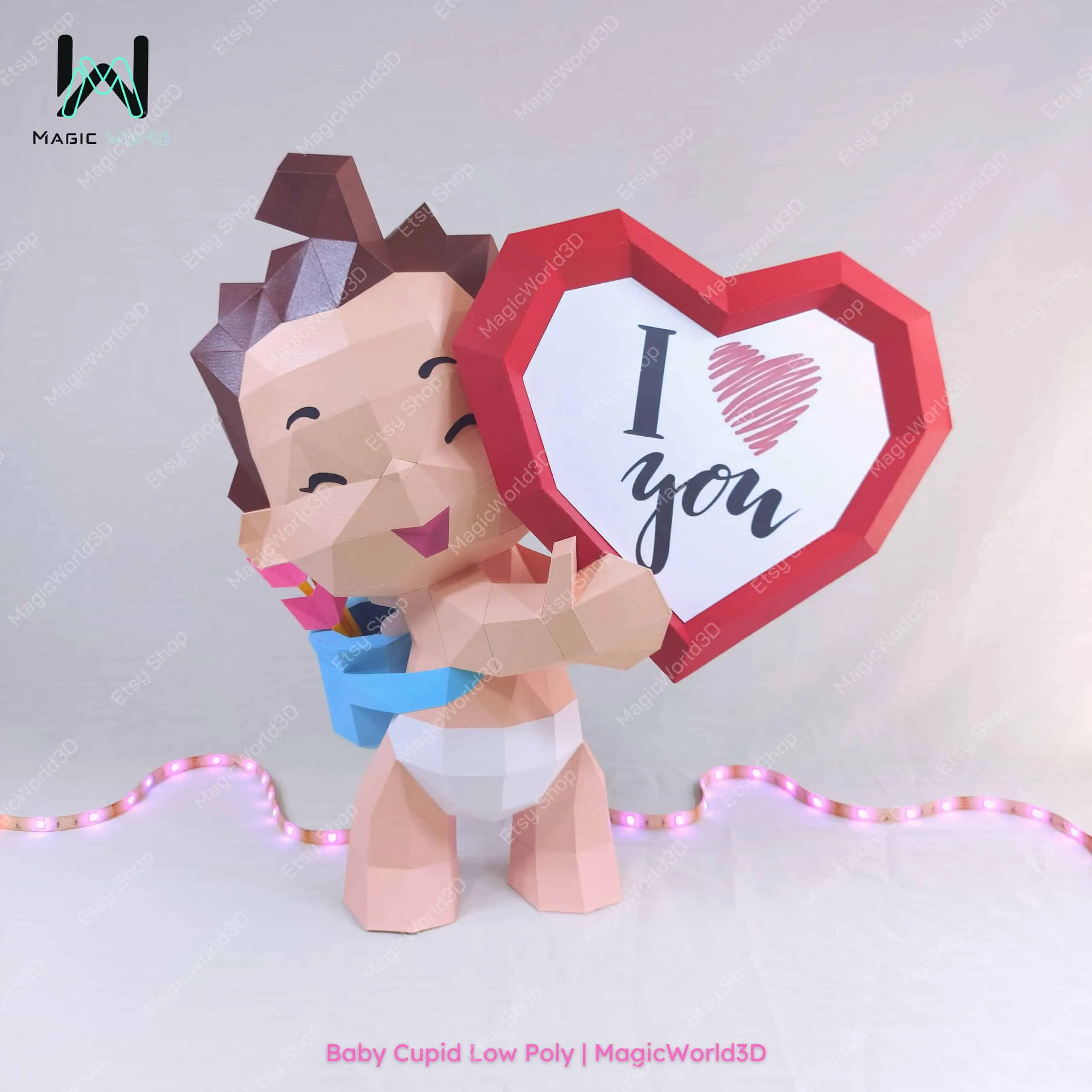 Papercraft de bébé Cupidon en origami 3D – Image 5