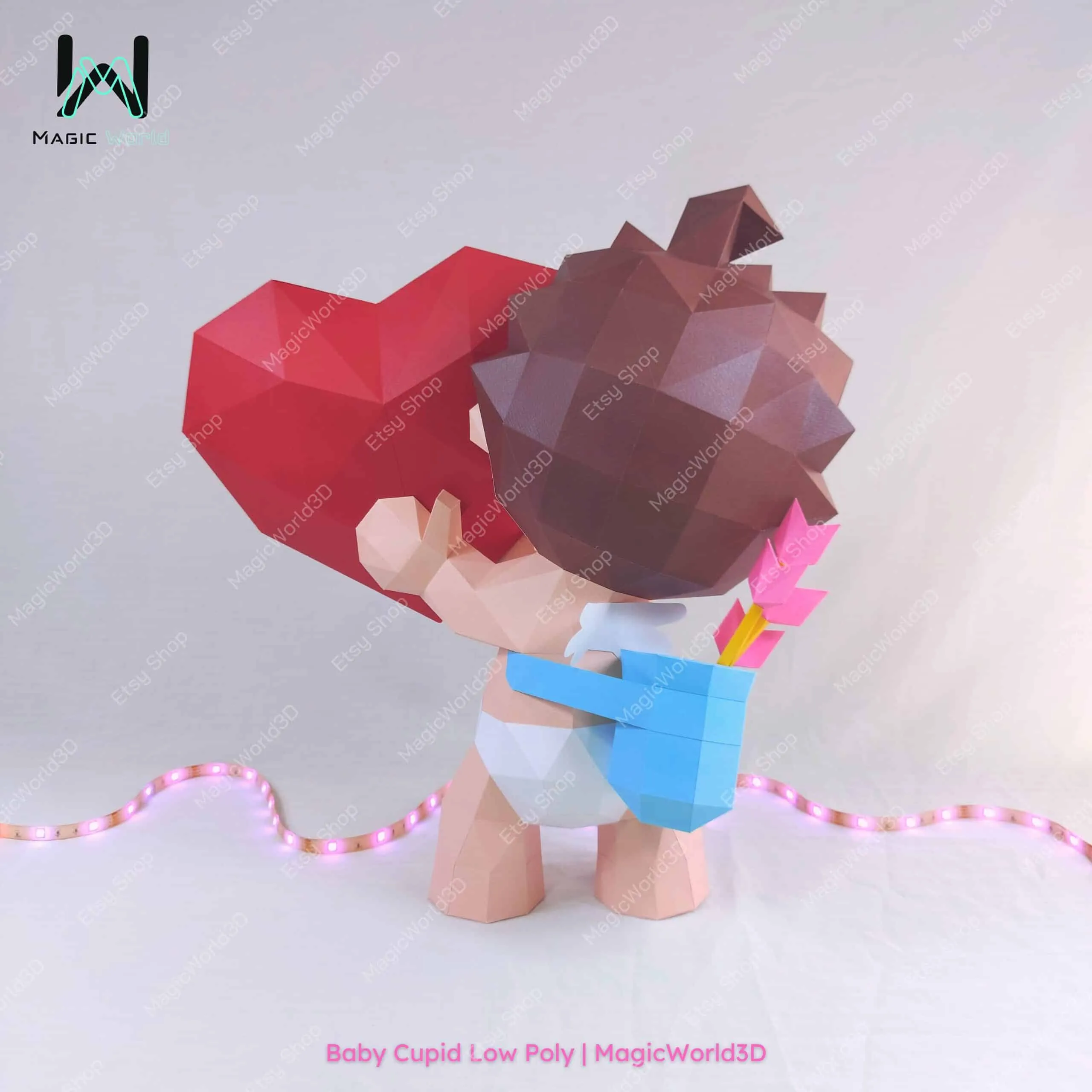 Papercraft de bébé Cupidon en origami 3D – Image 6