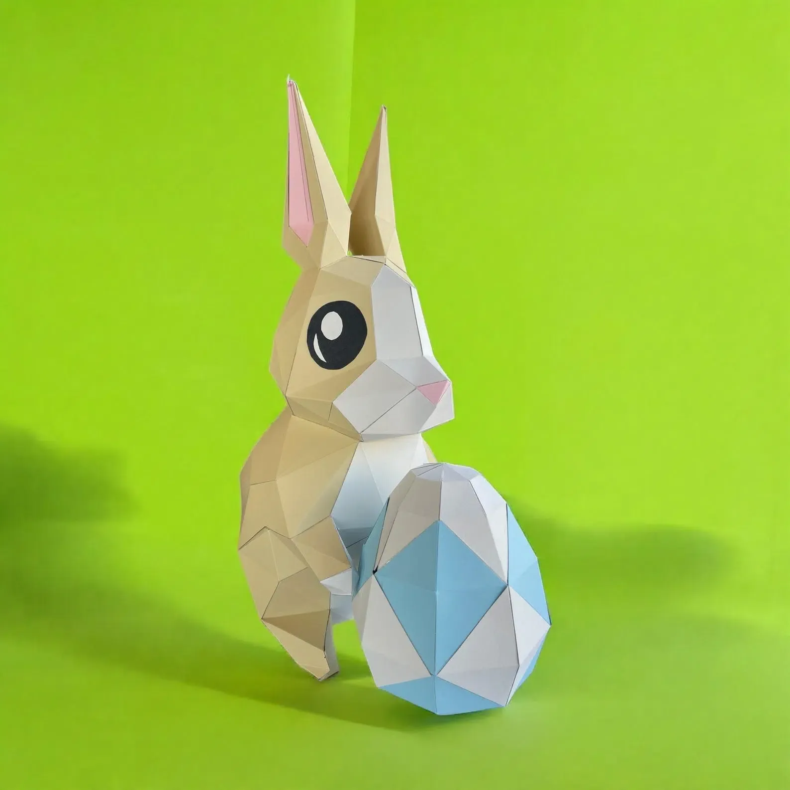 Papercraft de lapin de Pâques en origami 3D – Image 4