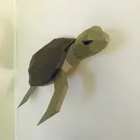 Papercraft demi tortue murale en origami 3D DIY – Image 7