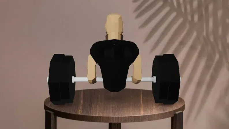 Papercraft d’homme musclé en origami 3D – Image 3