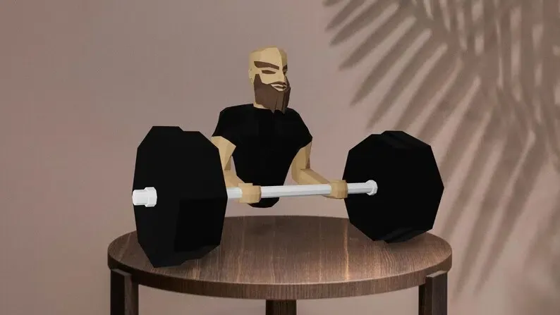 Papercraft d’homme musclé en origami 3D – Image 4