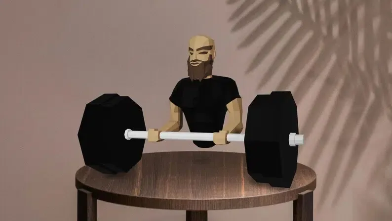 Papercraft d’homme musclé en origami 3D – Image 5
