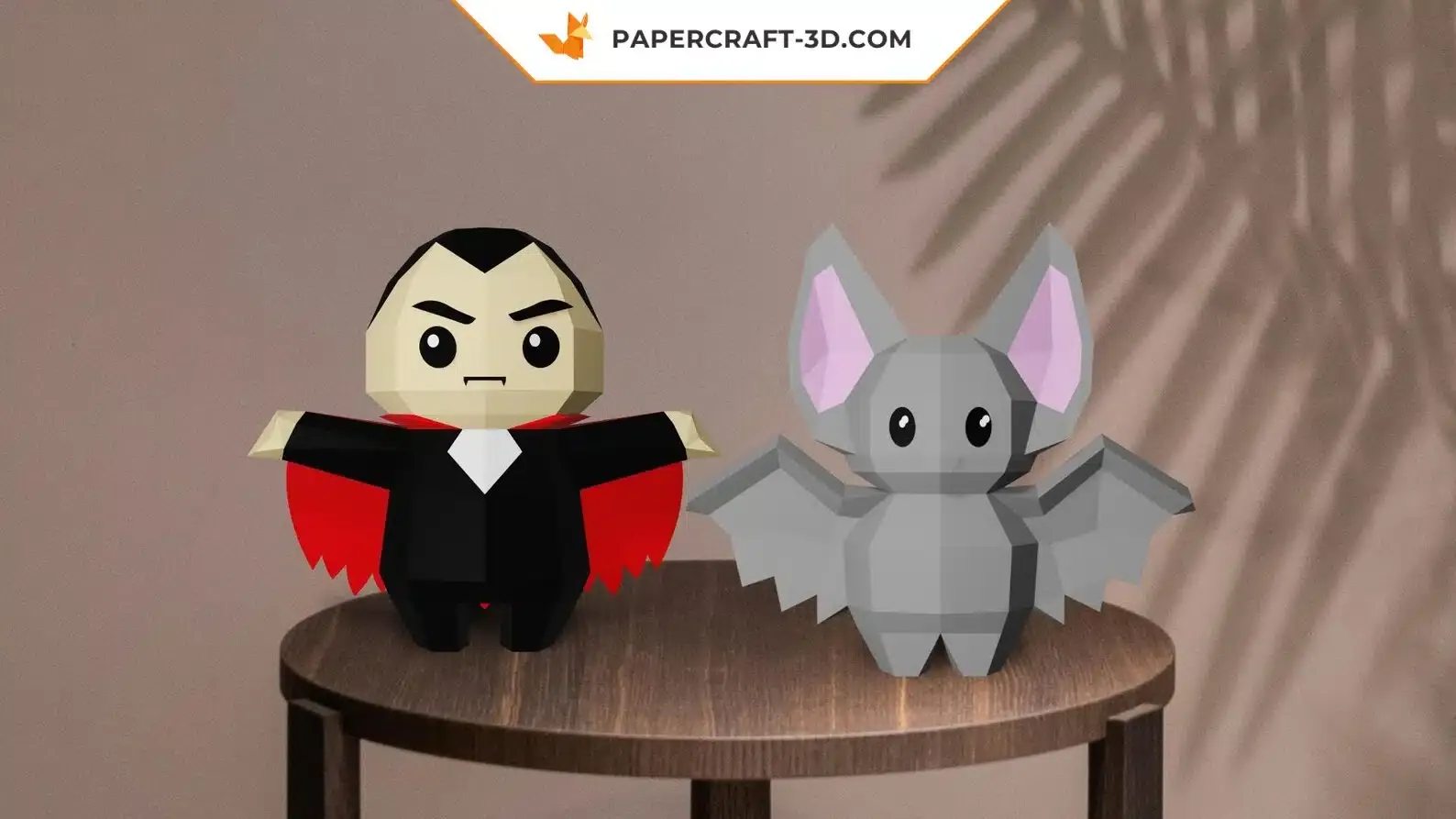 Papercraft Dracula et chauve-souris en origami 3D