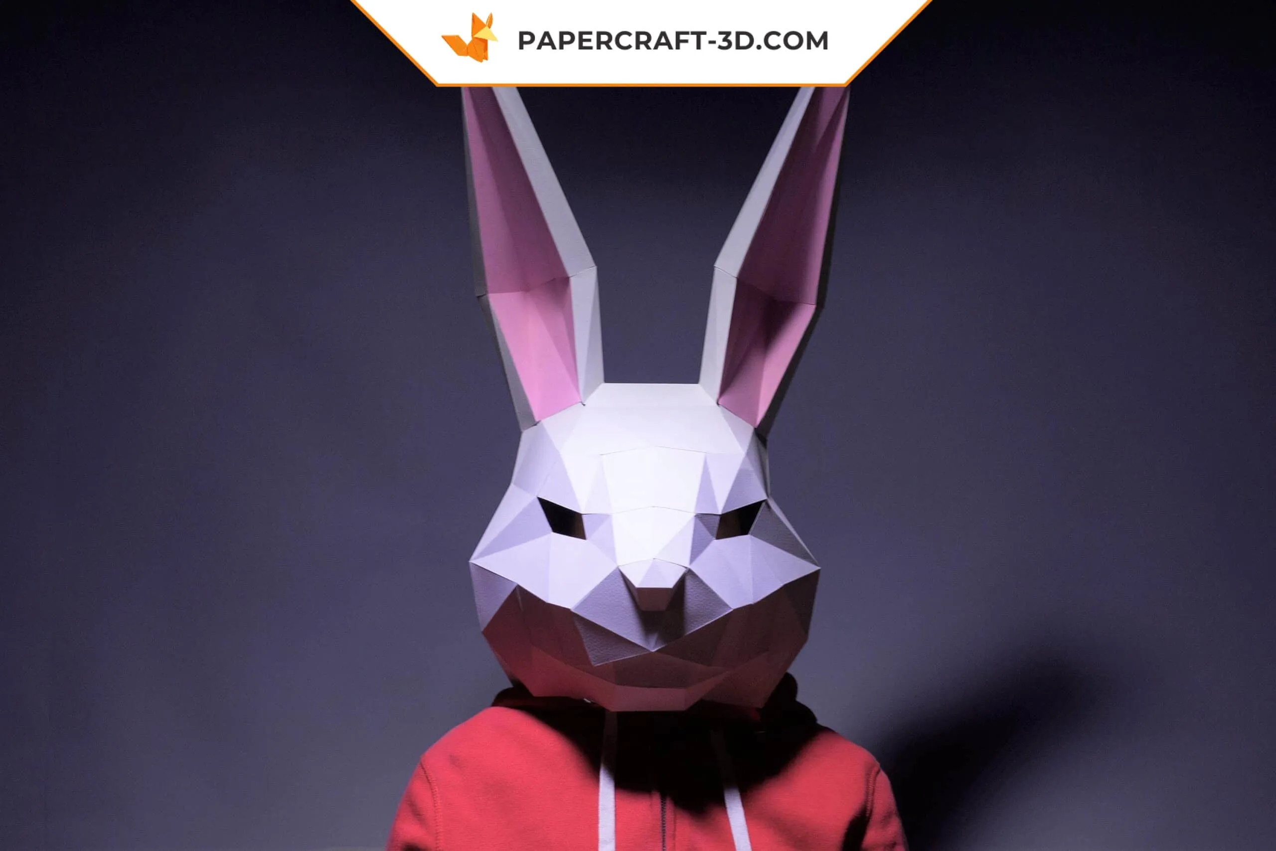 Papercraft masque de lapin en origami 3D – Image 2