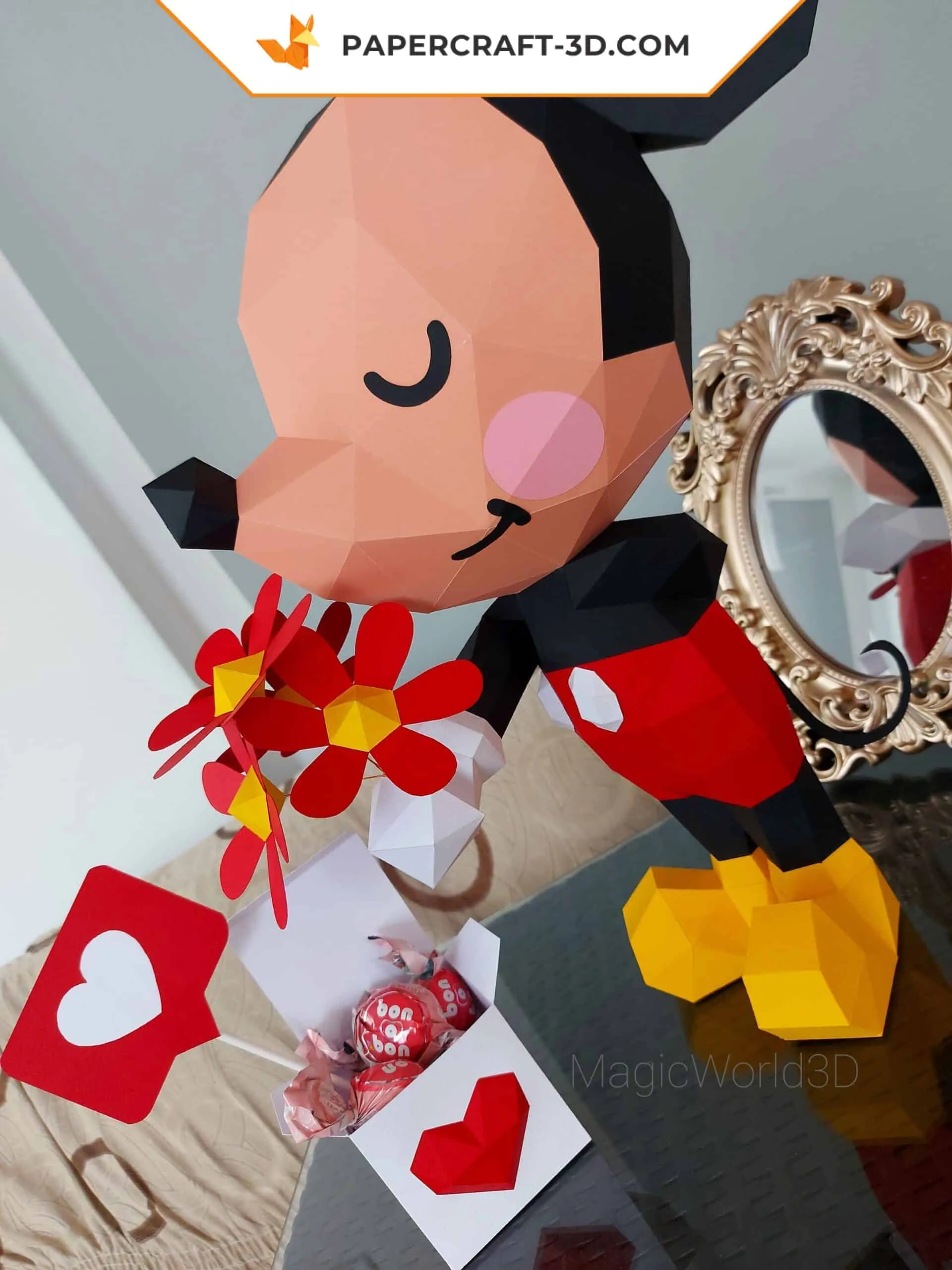 Papercraft Mickey et Minnie en origami 3D – Image 2