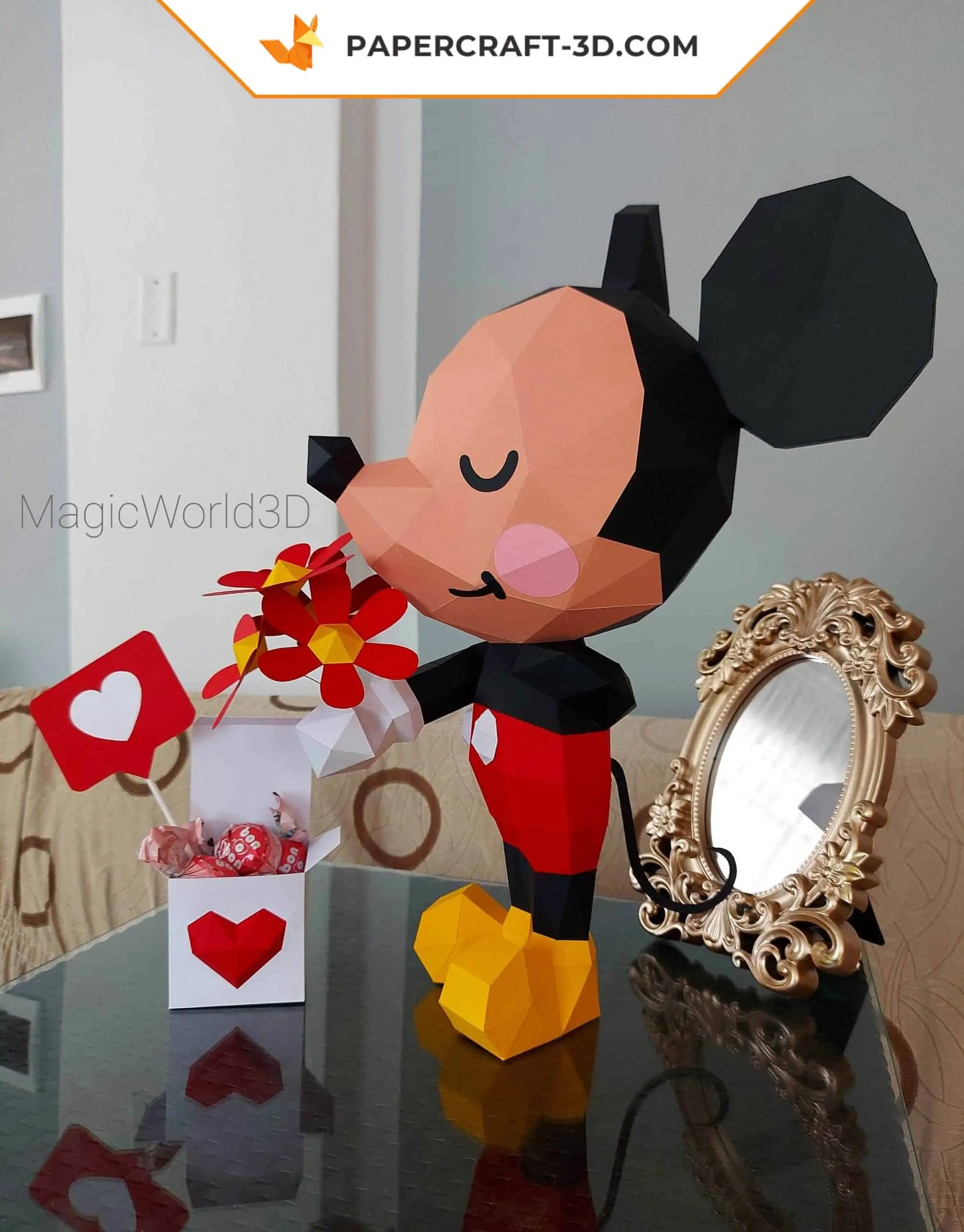 Papercraft Mickey et Minnie en origami 3D – Image 3